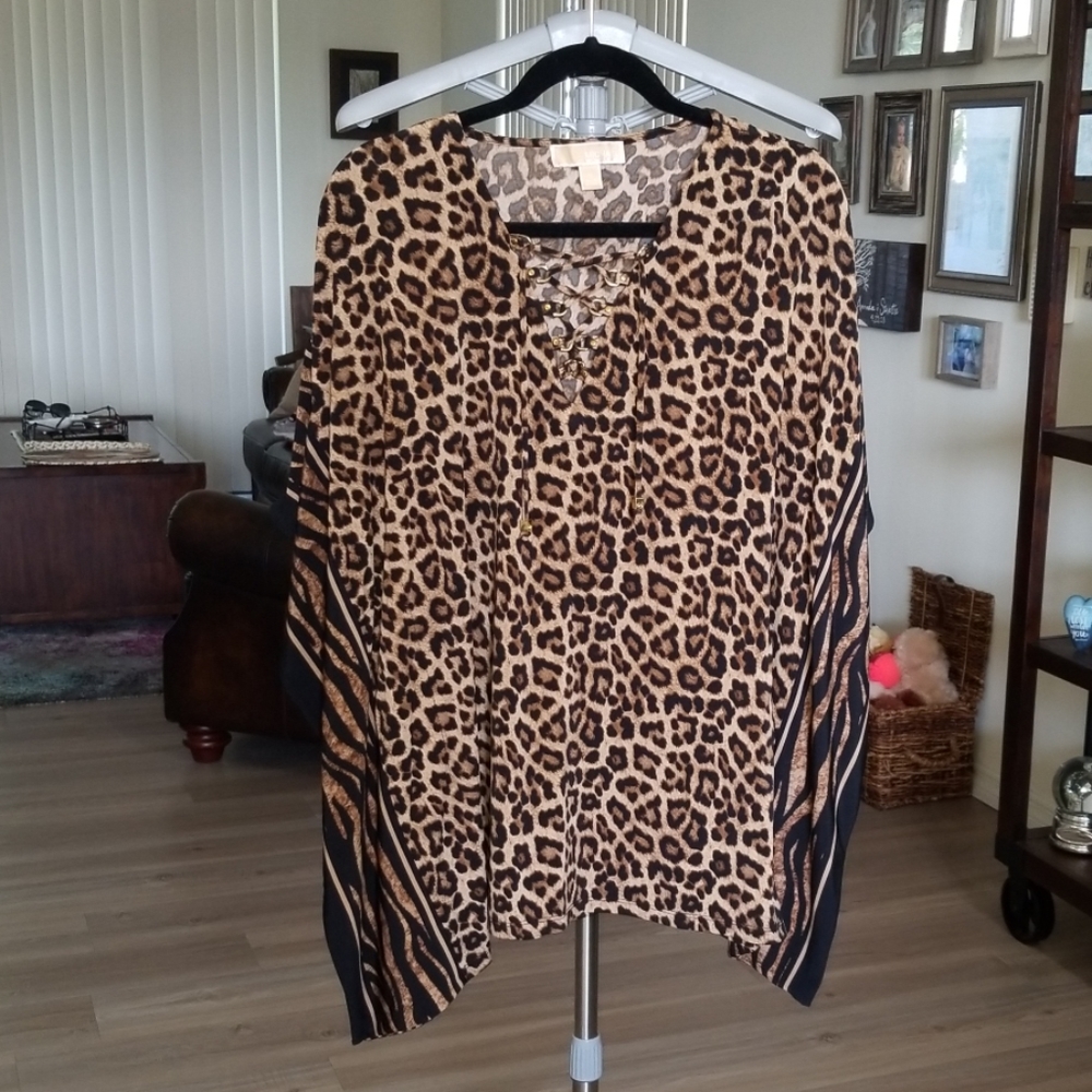 Michael Kors Animal Print Top Small